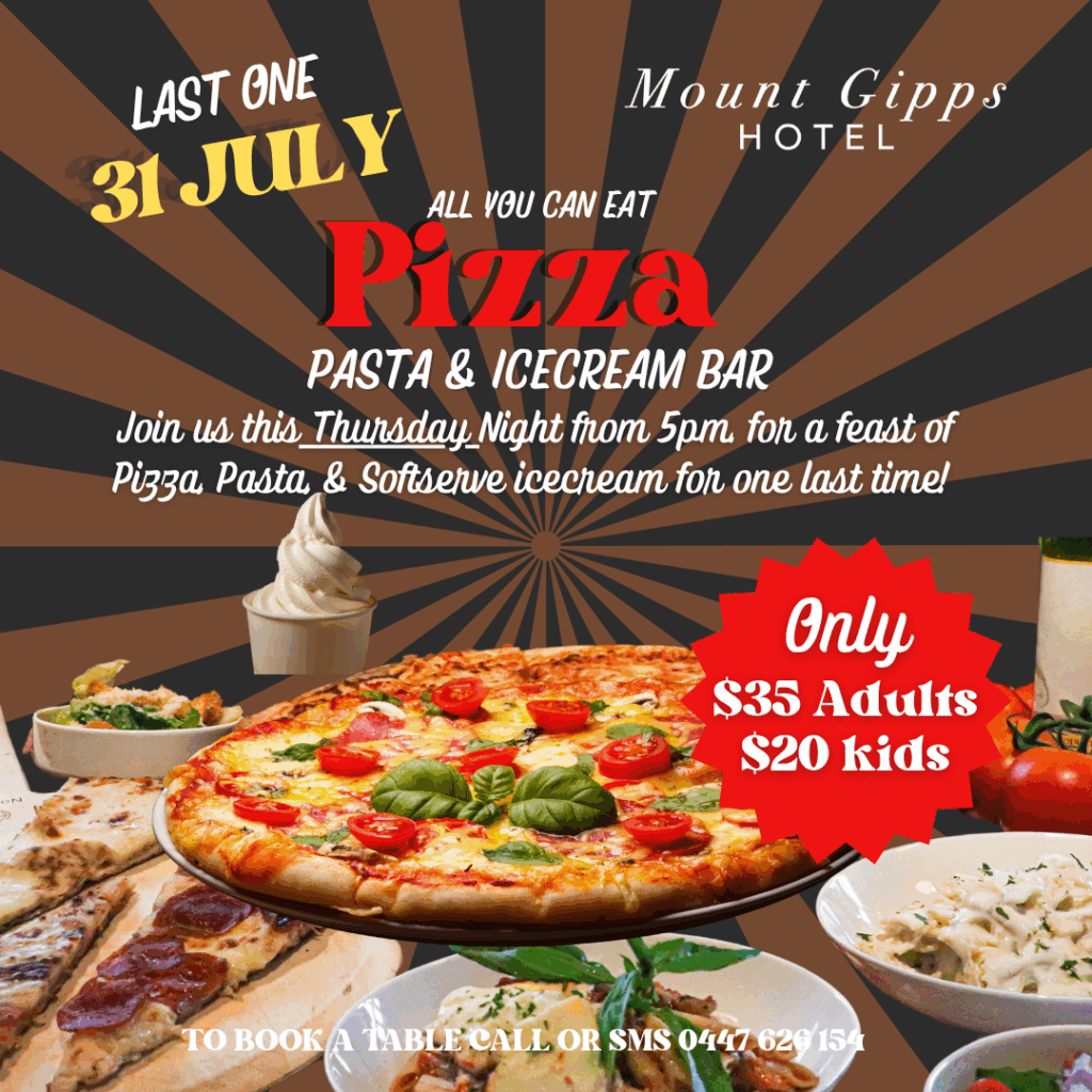 Last Pizza and Pasta Buffet - Thursday 31st July 2025
